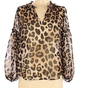🆕 Banana Republic Leopard Print Blouse Size XS